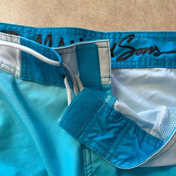 Maui and Sons Women's Ombre Blue Beach Shorts Size XL - Picture 11 of 13
